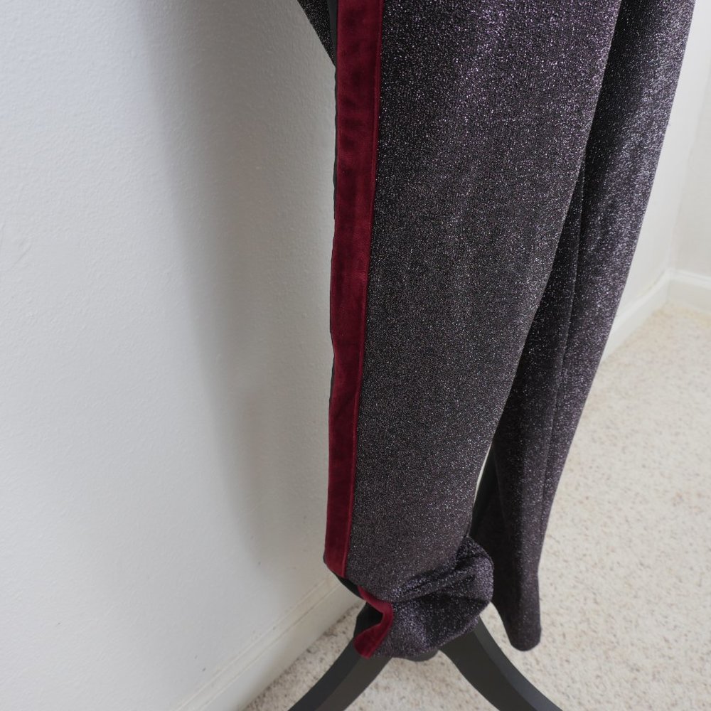Scotch & Soda Black Red Wine Side Stripe Metallic Glitter Low Rise Size SZ Pant - Picture 10 of 16